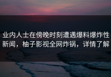 业内人士在傍晚时刻遭遇爆料爆炸性新闻，柚子影视全网炸锅，详情了解