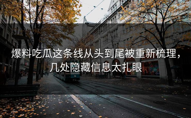 爆料吃瓜这条线从头到尾被重新梳理，几处隐藏信息太扎眼