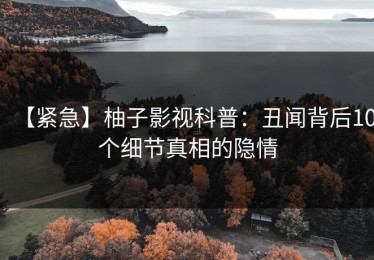 【紧急】柚子影视科普：丑闻背后10个细节真相的隐情