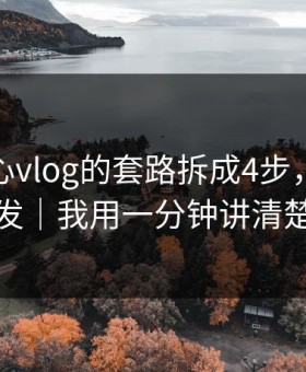 我把糖心vlog的套路拆成4步，别再转发｜我用一分钟讲清楚