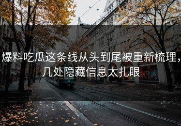 爆料吃瓜这条线从头到尾被重新梳理，几处隐藏信息太扎眼