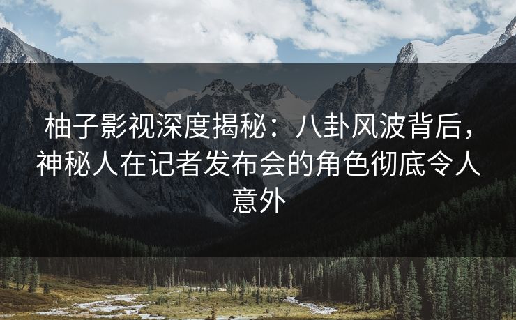 柚子影视深度揭秘：八卦风波背后，神秘人在记者发布会的角色彻底令人意外